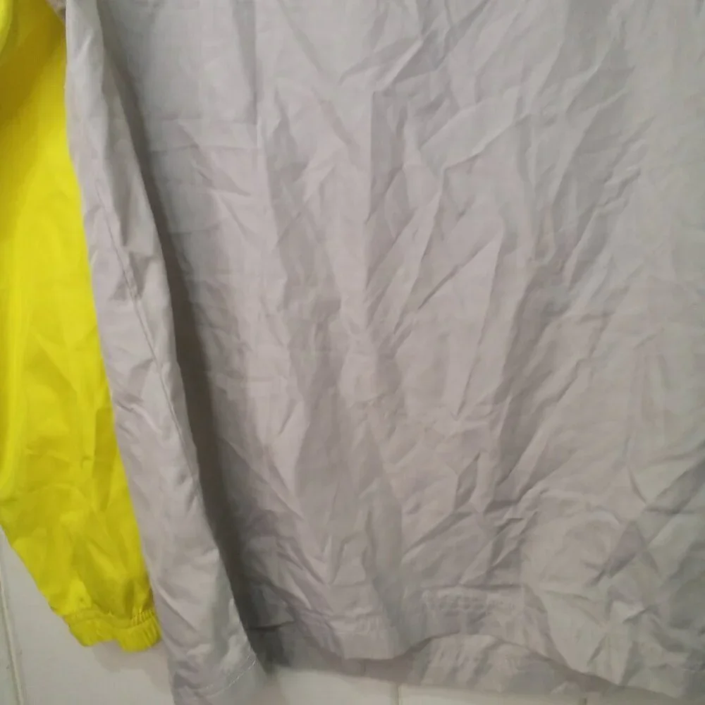 Old Navy Windbreaker Kids L Jacket In A Pocket Lightweight Yellow Gray